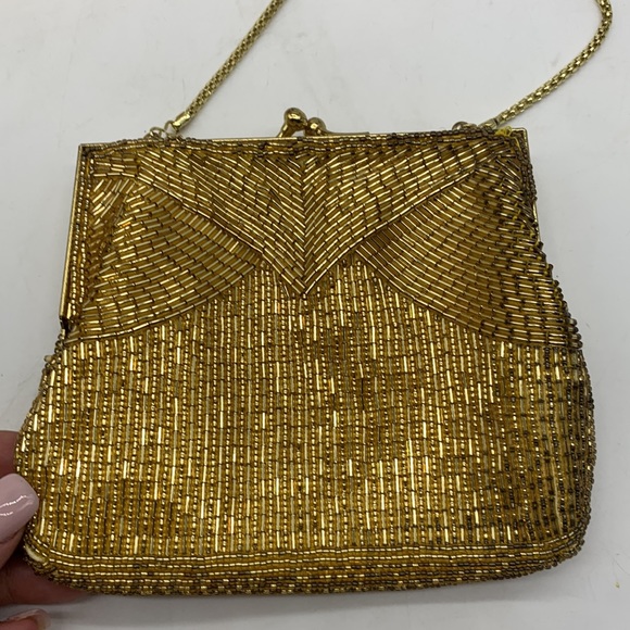 Magid Gold Beaded Special Occasion Small Evening Bag MCB4236 - Picture 3 of 10